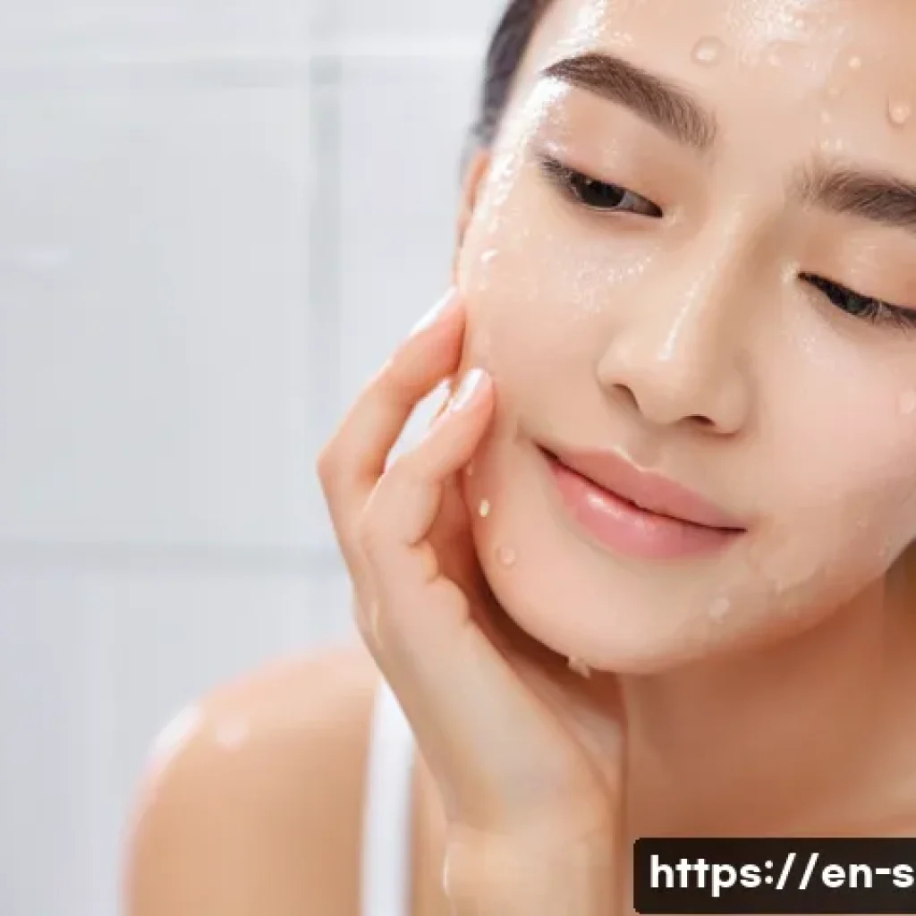 지성 피부용 토너 베스트 - **Prompt:** "A close-up of a young adult (gender-neutral, 20s) with beautifully balanced and smooth ...