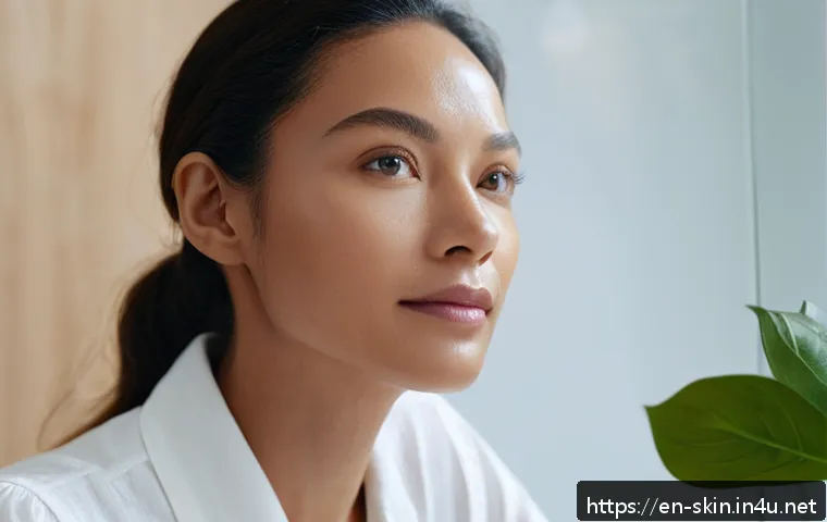 안티에이징용 아이크림 추천 - A close-up, well-lit portrait of a diverse woman in her 30s gently applying a lightweight eye cream ...